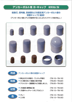 アンカーボルト用 B一キャップ 硬質塩ビ製