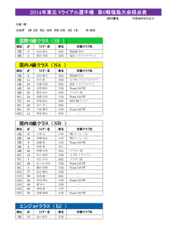 2014年東北トライアル選手権 第6戦福島大会採点表