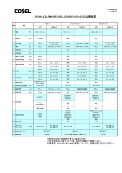 R10A-3 と PBA15F-3R3、LFA10F-3R3-SYの仕様比較