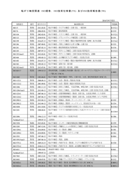 転がり軸受関連 ISO規格， ISO技術仕様書 (TS) 及び ISO技術報告書