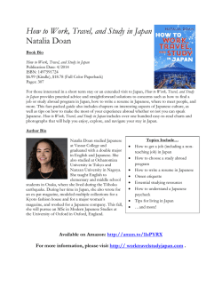 How to Work, Travel, and Study in Japan Natalia Doan