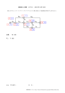 12/16 学生番号： 氏 名： 工期： 15（日） TL 3: 7（日） D2 D1