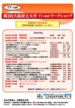 「第2回大阪府立大学 TT-netワークショップ」チラシ