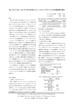 Multiplex real-time RT-PCR法を用いたインフルエンザウイルスの迅速