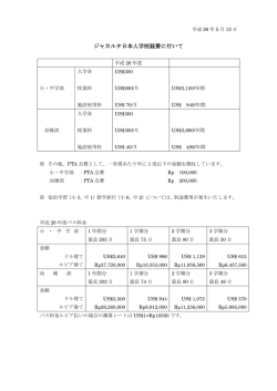 ジャカルタ日本人学校経費に付いて