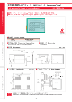 携帯情報機器用LCDモジュール 320×240ドット（Landscape Type） 320