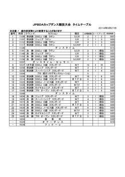 JPBDAカップダンス競技大会 タイムテーブル