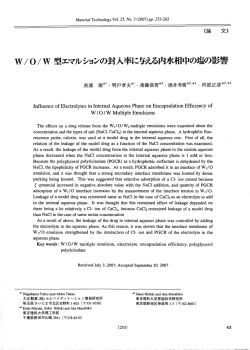 W/O/W 型エマルションの封入率に与える内水相中の塩の影響