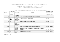 学術の大型研究計画に関するマスタープラン 2014 フォローアップ WS