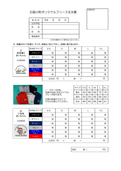 紀の国わかやま国体PRフリースジャケット注文表