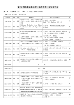 第 32 回水素エネルギー協会大会 プログラム