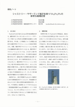 シャストリー・サザーランド格子を持つYb2Pt2Pbの 新奇な磁場応答