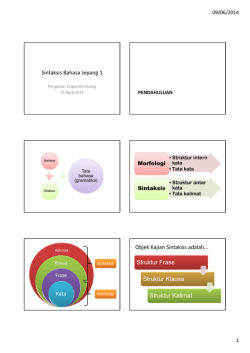 Sintaksis Bahasa Jepang 1