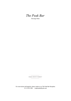 The Peak Bar - Park Hyatt Tokyo