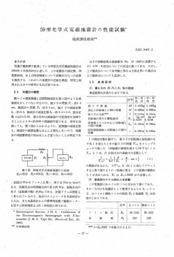 59型光学式電磁地震計の性能試験