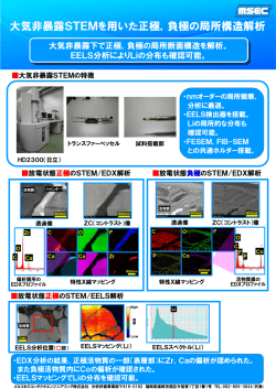 大気非暴露STEMを用いた正極，負極の局所構造解析