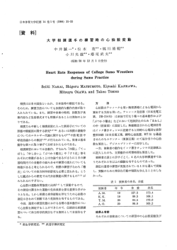 大学相撲選手の練習時の心拍数変動