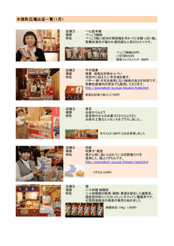 「木挽町広場出店一覧（1月）」を掲載しました[PDF]