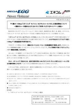 下り最大 110Mbps「メガ・エッグ モバイル 4Gフラットコース（YM）」の提供