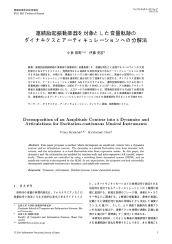 連続励起振動楽器を対象とした音量軌跡の ダイナキクスと