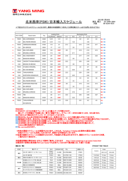 北米西岸(PSW)/日本輸入スケジュ－ル