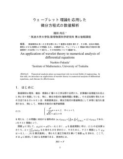 ウェーブレット理論を応用した 微分方程式の数値解析