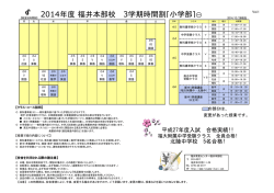 2014年度福井本部校 3学期時間割[小学部]①