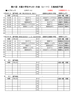 第21回 大阪小学生サッカー大会 （U−11） 三島地区予選