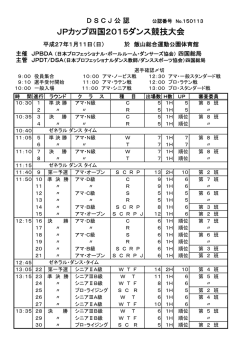 JPカップ四国2015ダンス競技大会（平成27年1月11