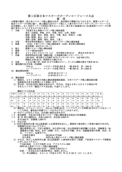 第1回東日本マスターズオープンロードレース大会 要 項