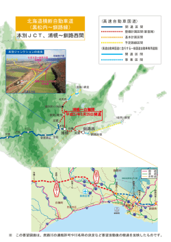 北海道横断自動車道釧路地区早期建設促進期成会要望箇所図