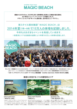 2014年夏（7月∼9月）で15万人の来場を記録しました。 - AREA-S