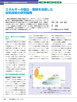 エネルギーの創出・蓄積を目指した 材料技術の研究開発