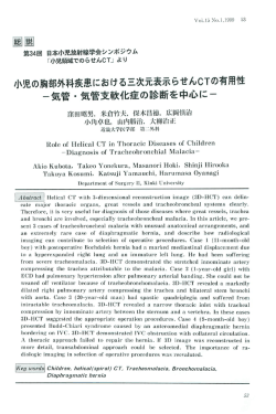 小児の胸部外科疾患における三次元表示らせんCTの有用性—気管