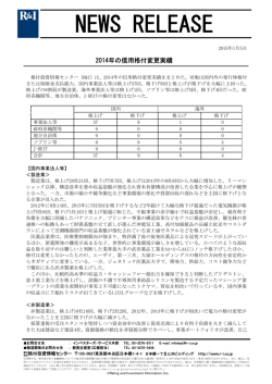 2014年の信用格付変更実績