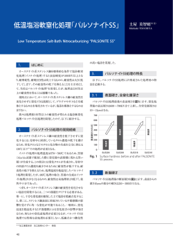 新製品情報 低温塩浴軟窒化処理『パルソナイトSS』