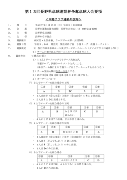 第13回長野県卓球連盟杯争奪卓球大会要項