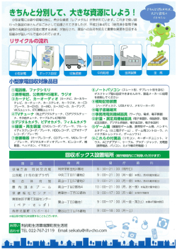 使用済小型家電のリサイクルをはじめよう！（チラシ裏面）