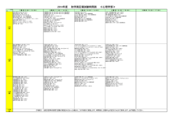 2014年度 秋学期定期試験時間割 ≪心理学部≫