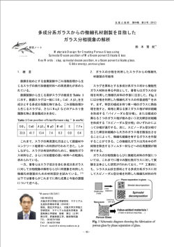 多成分系ガラスからの微細孔材創製を目指した