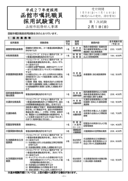 函館市嘱託職員 採用試験案内