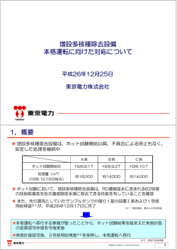 増設多核種除去設備本格運転に向けた対応について（PDF形式：216KB）