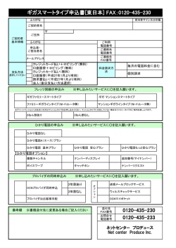 0120-435-233 ギガスマートタイプ申込書[東日本] FAX：0120