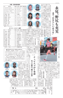 先頭集団に喰らい つき好 記録を狙う。 (サンケイスポーツ 芦田航)