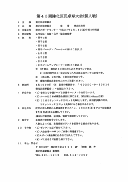 第 45回 港北区民卓球大会(個人戦)