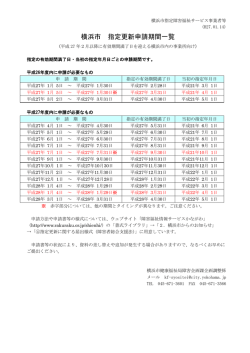 横浜市 指定更新申請期間一覧 - かながわ福祉情報コミュニティ