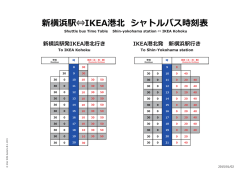 新横浜駅⇔IKEA港北 シャトルバス時刻表