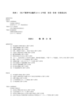 別表1 (社)千葉青年会議所2012年度 各局・各室・各委員会名 別表2 職