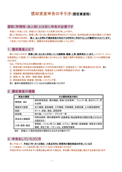 償却資産申告の手引き（固定資産税）
