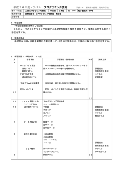 平成26年度シラバス プログラミング技術